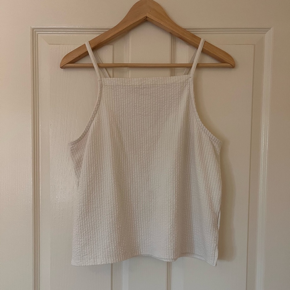 Madewell Women's Ivory Square Neck Tank Top - Size Small